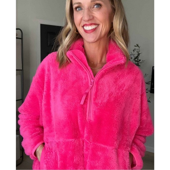 (NLA) Hot Pink Fleece Half-Zip Pullover Size XXL - Picture 4 of 6